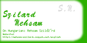 szilard mehsam business card